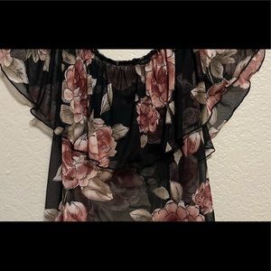 Fashion Nova off the should sheer blouse